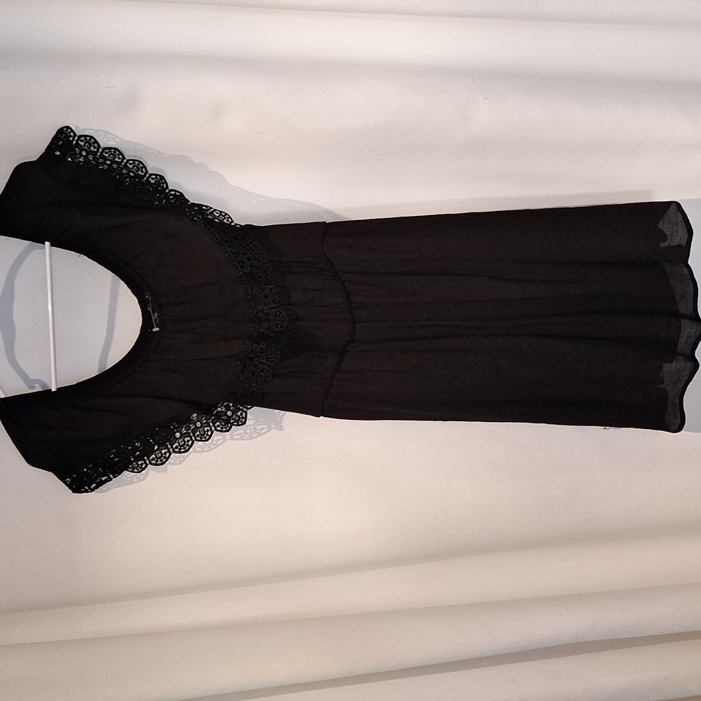 Mlle Gabrielle black rayon blend dress size large NWT